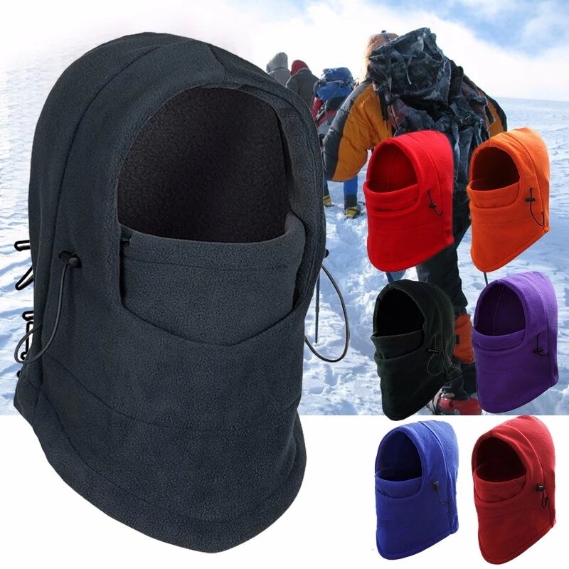 2022 New Fashion Warm Cap Winter Men Women Hats Waterproof Thermal Fleece Balaclava Hat Hooded Neck Warmer Hiking Scarves