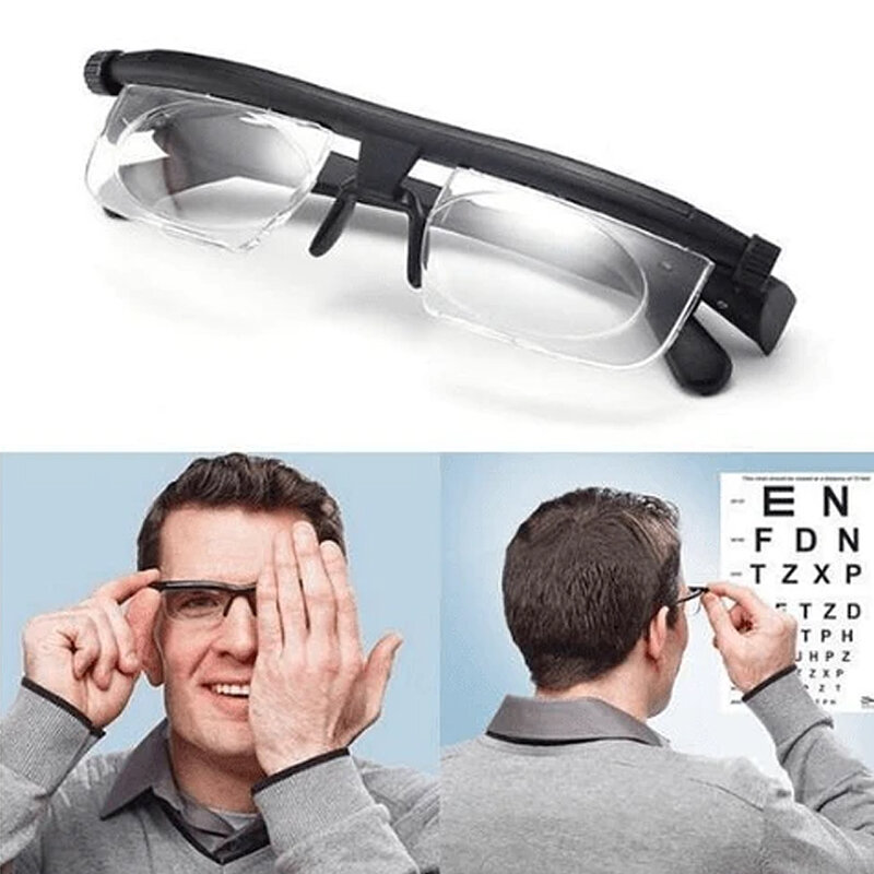調整可能な眼鏡フォーカスメガネ-6〜3,近視,読書,調節可能な焦点距離