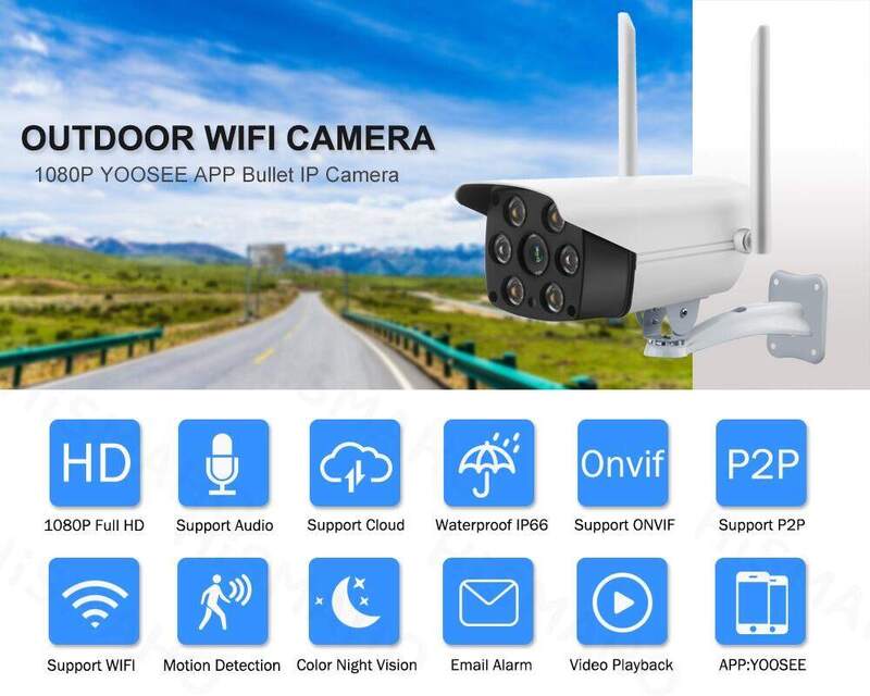 LSEE 3MP, Wifi, telecamera di sorveglianza wireless esterna, con visione notturna, rilevamento mobile, telecamera di sicurezza CCTV impermeabile