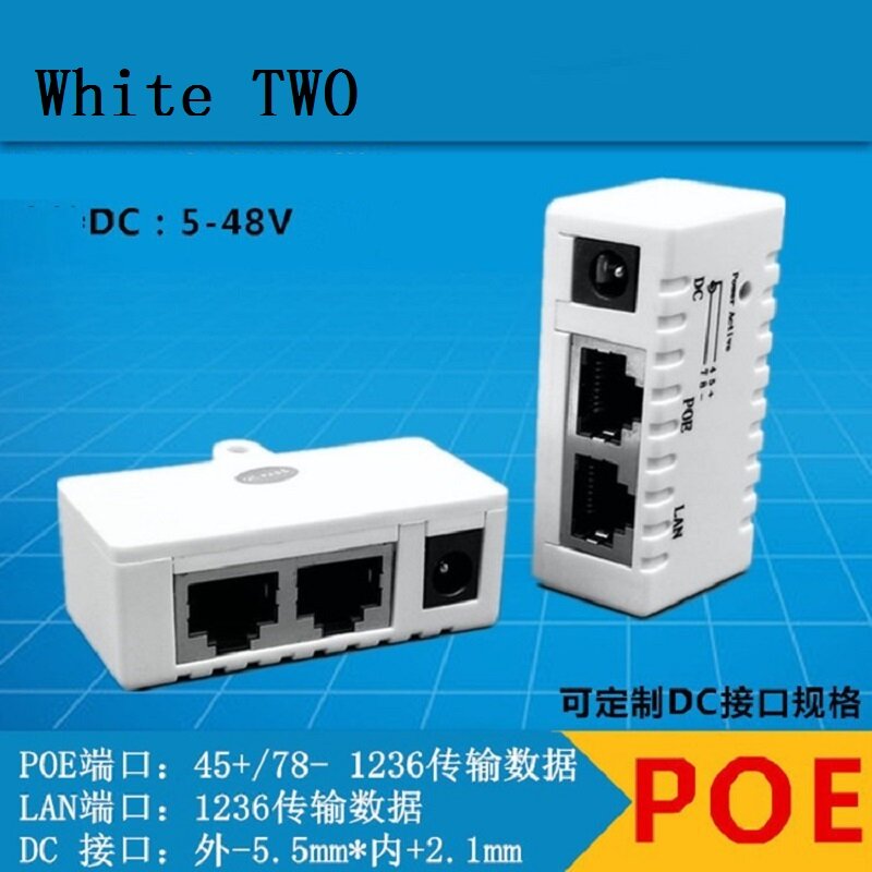 Adaptador de montaje en pared para cámara IP CCTV, divisor de inyector de RJ-45 Ethernet, potencia POE pasiva de 10M/100Mbp