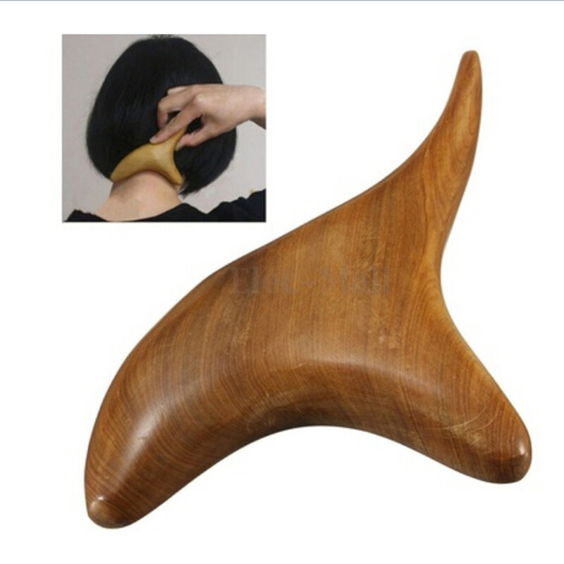 Cono da massaggio trigonometrico in legno di canfora bastone da massaggio linfatico in legno massaggiatore per piedi Gua Sha Board penna per agopuntura Stick
