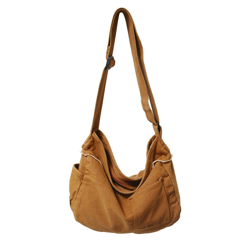 Высококачественная вместительная сумка для женщин, Новинка осени 2021, модная универсальная сумка через плечо, холщовая сумка-мессенджер, ун...