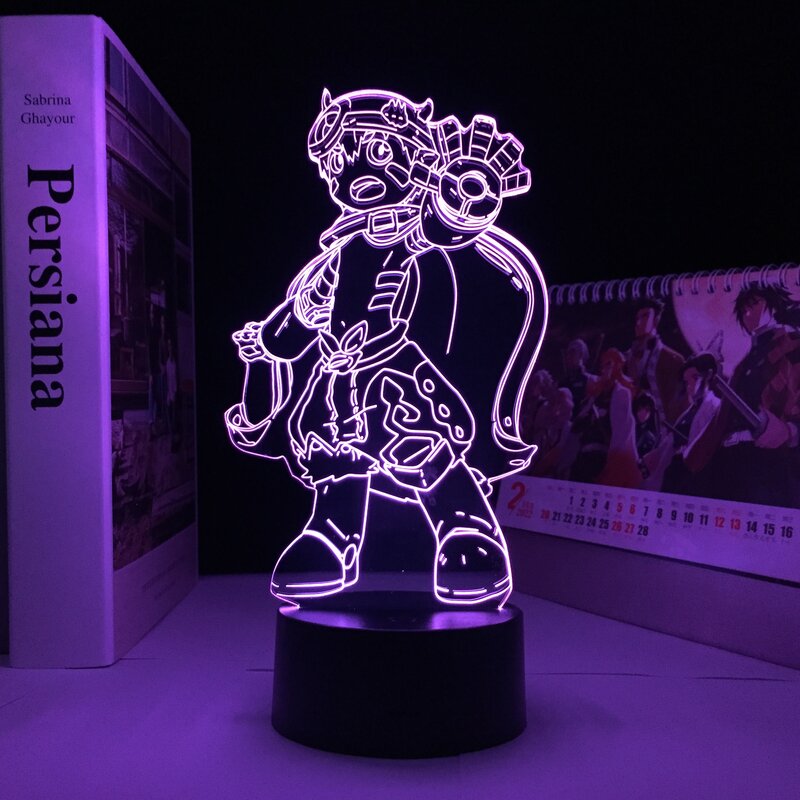 Luz LED 3D de Anime hecha en Abyss para decoración de dormitorio, luz nocturna para niños, regalo de cumpleaños, Manga hecha en Abyss, lámpara de mesa remota para habitación