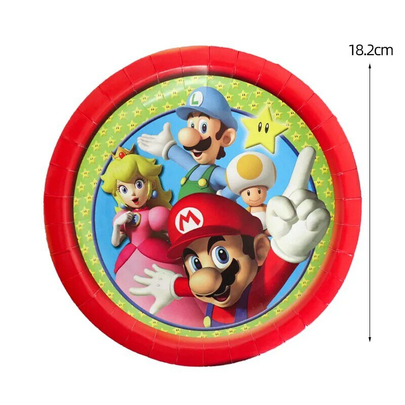 Super Mario Tiệc Chủ Đề Trang Trí Bộ Đồ Ăn Giấy Tấm Khăn Ăn Khăn Trải Bàn Biểu Ngữ Tắm Trẻ Em Sinh Nhật Tắm