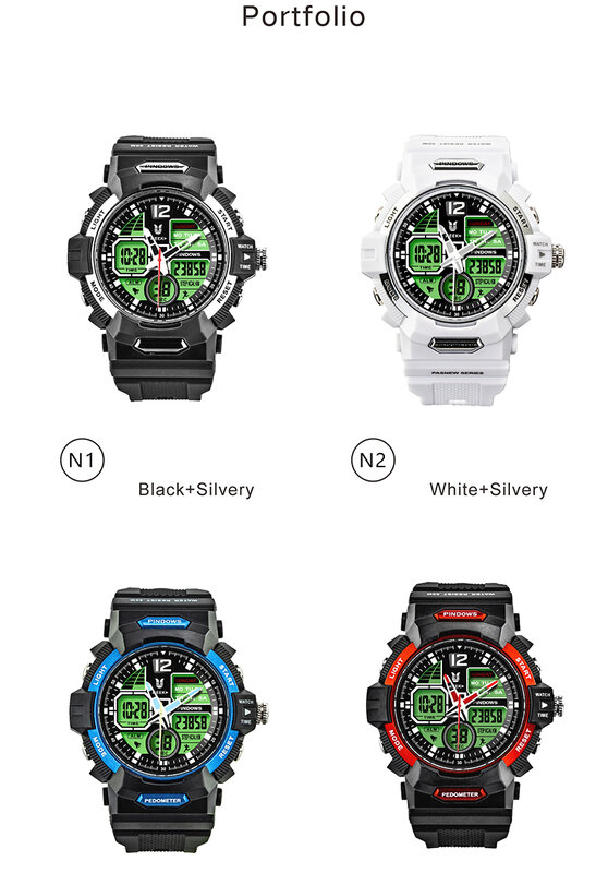 PINDOWS Sport Watch Men Big Dial LED Digital Quartz Wrist Watches Men's Top Brand Luxury Digital-watch Military Army Clock Male
