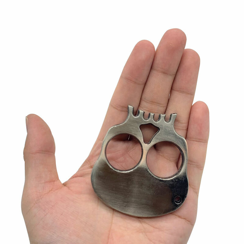 1PC Outdoor EDC Defense Skull พวงกุญแจเครื่องมืออุปกรณ์ส่วนบุคคล Survical เกียร์ Anti-Wolf สำหรับผู้หญิงผู้ชายของขวัญขายส่ง
