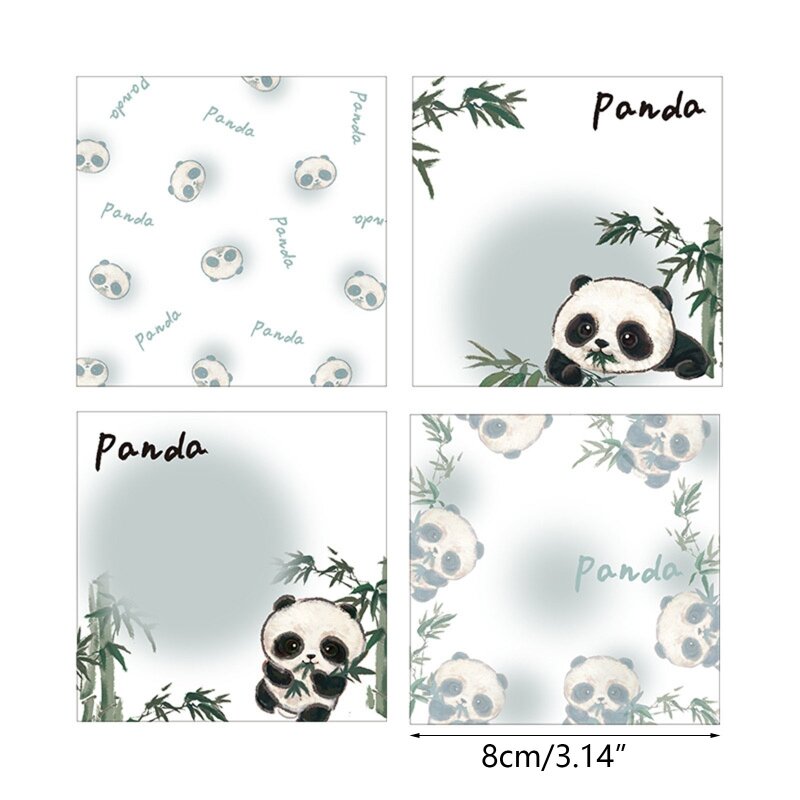 50 Folhas/Livro Dos Desenhos Animados Panda Auto-Pegajoso Notas Estudante Escola Escritório Papelaria Suprimentos Notebook Scrapbook Tabs Memo Pad