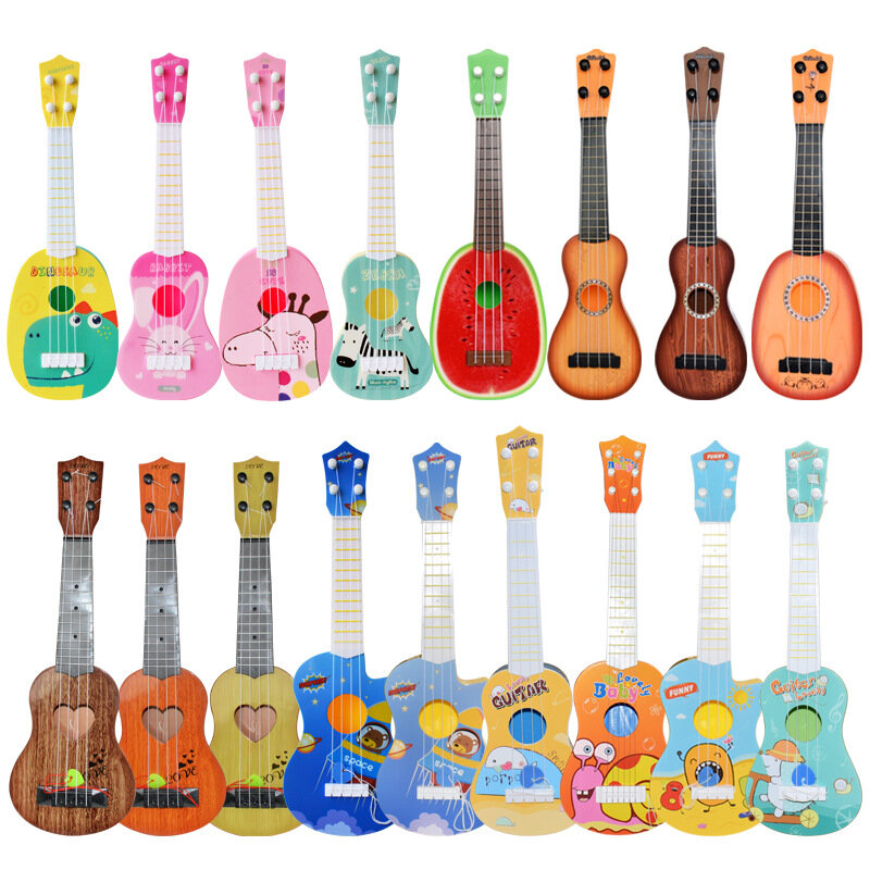 Ukulele różowy 21 Cal 4 struny Ukelele tanie hawaje Mini gitara Tone cukierki kolor
