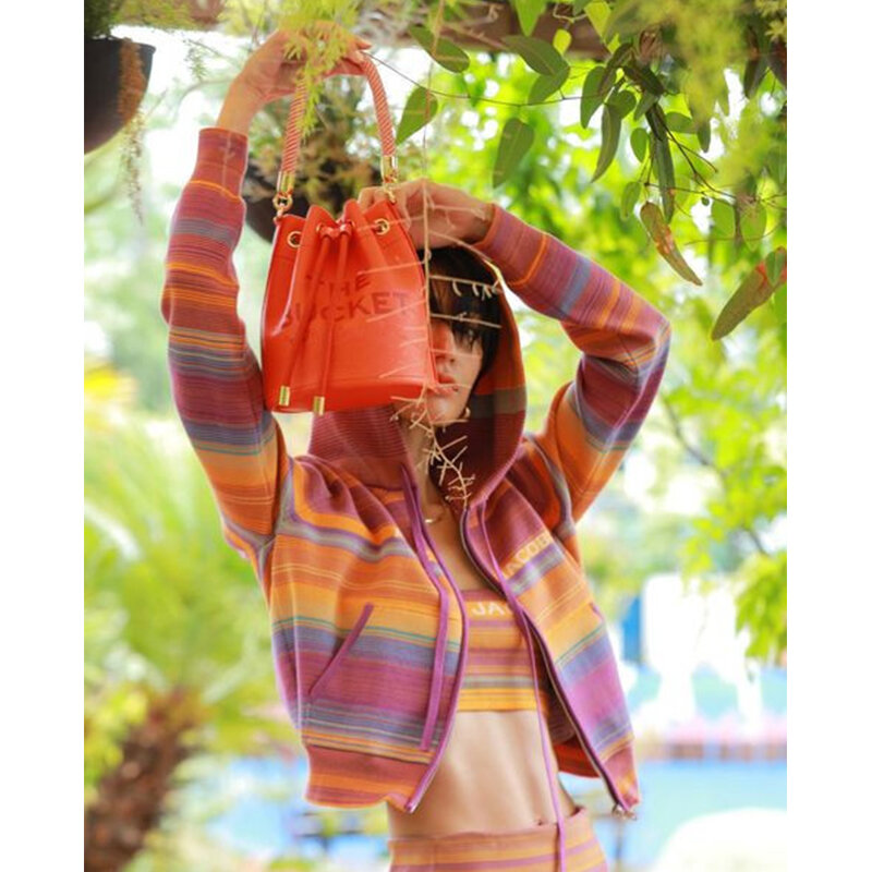 2022 Fashion Women Handbag Luxury PU Basket Bag Designer Brand Shoulder Crossbody Tote Bag Bali Drawstring Bucket Shopper Purse