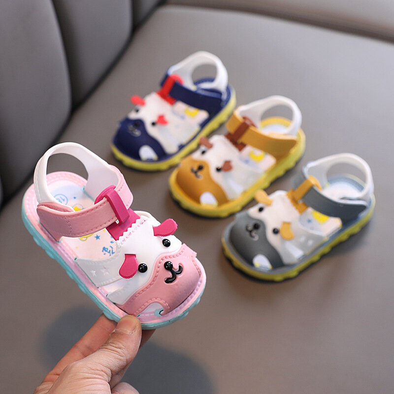 أحذية للأطفال 0-3 سنوات الأولى ووكر الصنادل طفل جديد 2023 أحذية لطيف مع مادة إيفا الحيوان