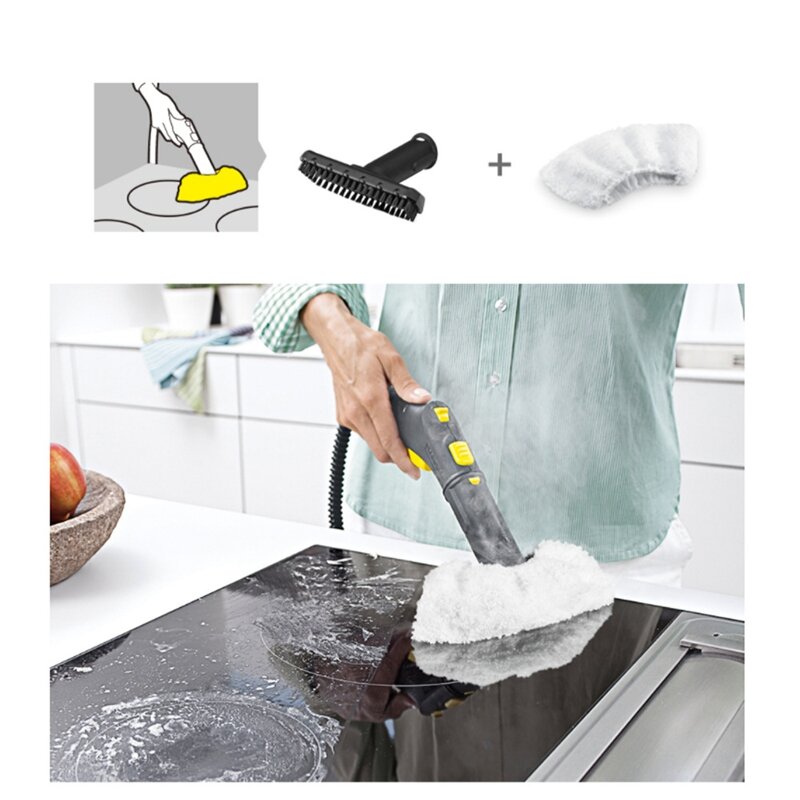 For Karcher SC1 SC2 SC3 SC4 SC5 Hand Brush Handheld Brush For Steam Cleaner Replacement Attachment,Hand Brush+Steam Mop