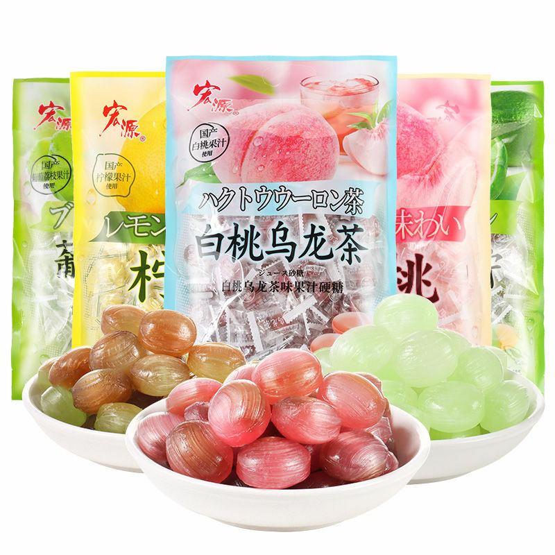 Hongyuan Witte Perzik Sap Oolong Candy Lollipop Lime Cola Druiven Lychee Gearomatiseerde Citrus Pruim Snoep