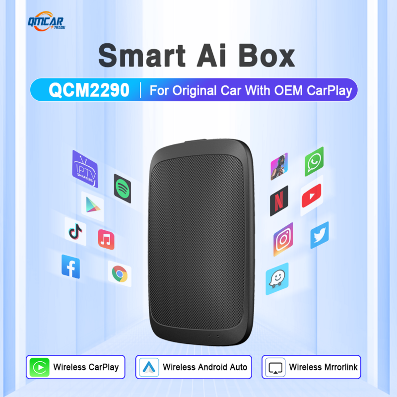 Carplay Ai Box Android Box Car Multimedia Player nuova versione 4 + 64G Wireless Mirror link per Apple Carplay Android Auto Tv Box