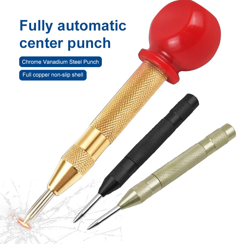Automatic Center Pin Punch สปริงโหลดเครื่องหมายเริ่มต้นเครื่องมือ Holes เหล็กความเร็วสูงศูนย์อัตโนมัติ Punch Dot Punch