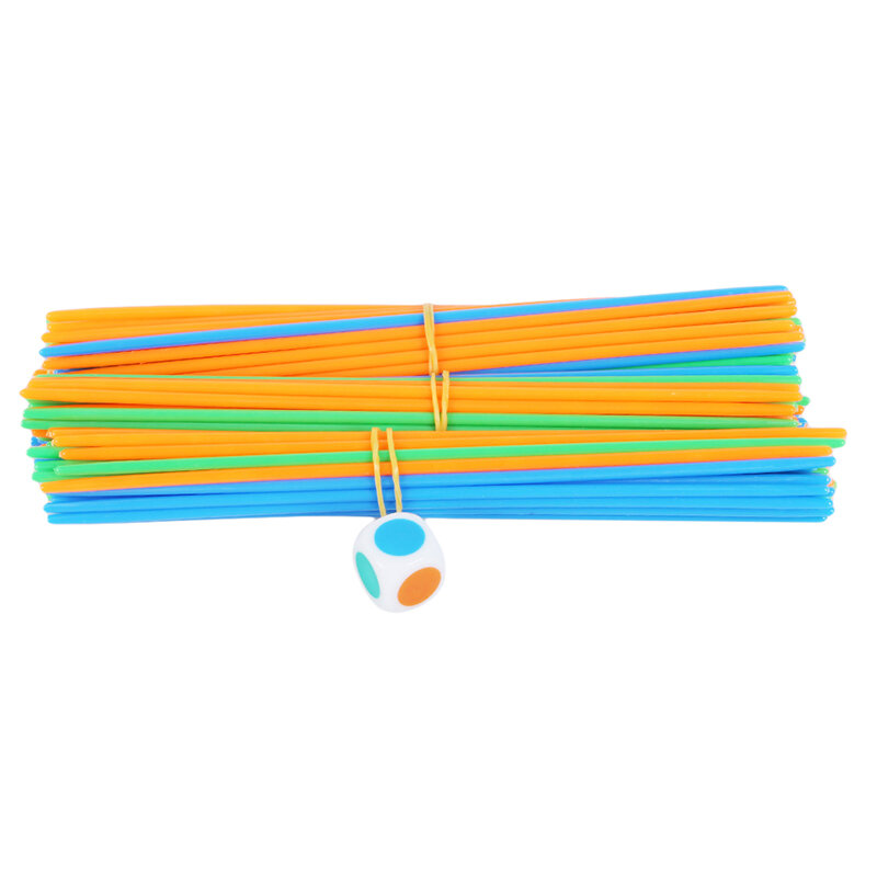100Pcs/set Multicolor Pick-Up Sticks Game with Dice Classic Toy Desktop Party Game Toy Children Early Learning Educational Toy