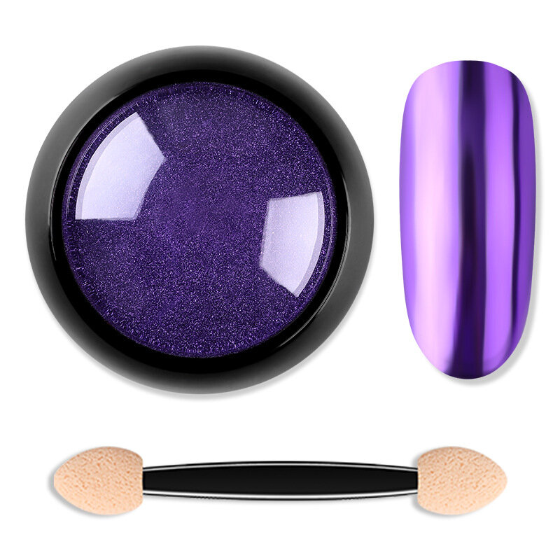 1 caja de purpurina iridiscente para uñas, polvo brillante, decoraciones para uñas artísticas, pigmento cromado, accesorios de bricolaje