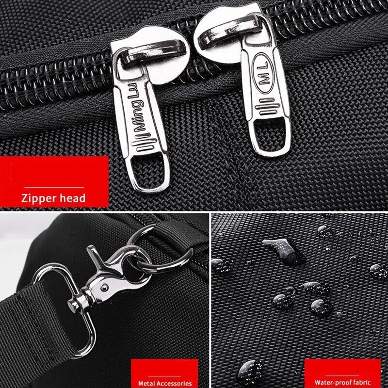 Men Multifunctional Waterproof Travel Bag Sports Fitness Outdoor Travel Tote Luggage Shoulder Sling Bag Business Trip for Male