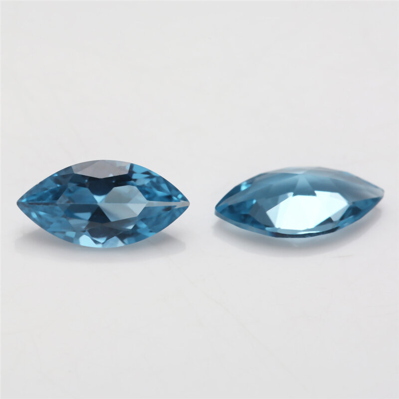 Pierres précieuses en forme de Marquise synthétique, taille 3x3 ~ 10x10mm, spinelle bleue, pour bijoux, 113 #106 #109 #120 #