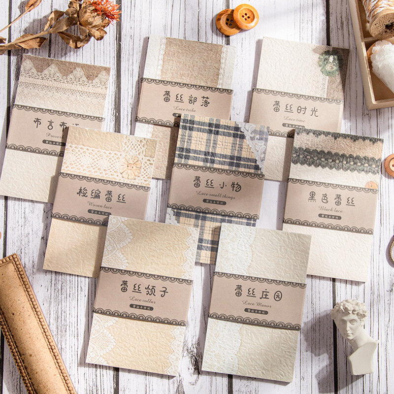 30 pçs série do laço material deco para papelaria scrapbooking cartões journaling criativo diy materiais de estética papel