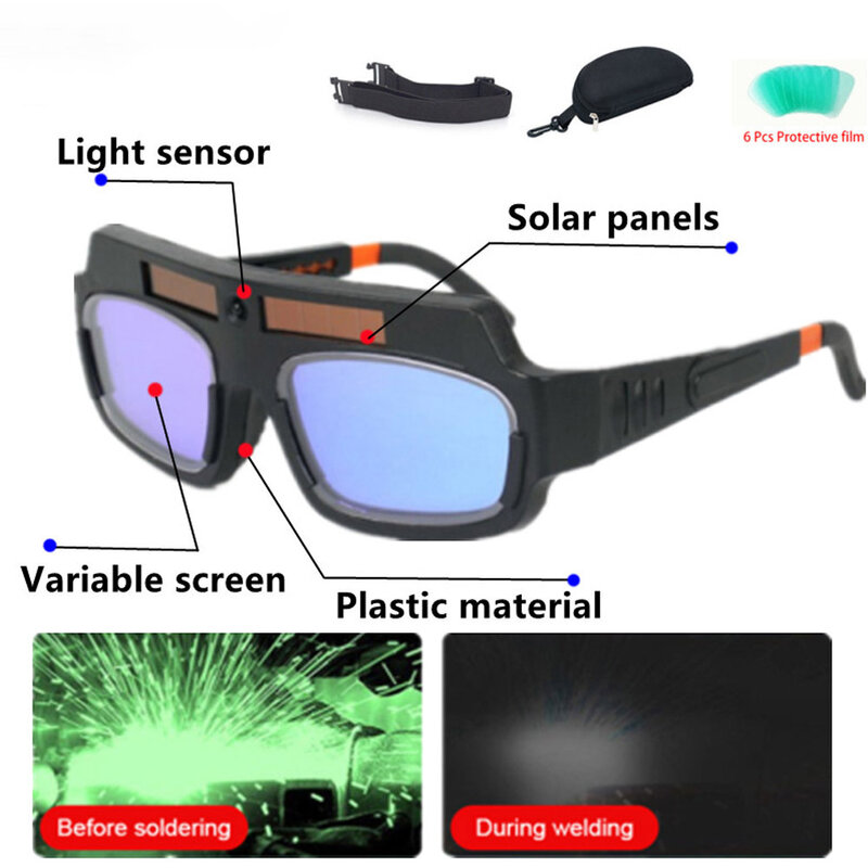 Gafas de soldadura con oscurecimiento automático, lentes solares de soldadura de arco de argón, máscaras de soldadura especiales para antideslumbrantes, accesorios para gafas