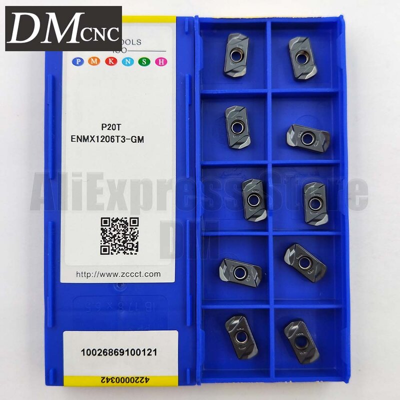 10pcs ENMX1206T3-GM P20T ENMX1206T3 GM P20T ENMX 1206T3 Carbide Milling Inserts Turning Tools Fast Feed Milling Blade LNMU0303ZE