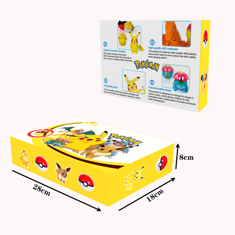 12 صندوق أصلي بوكيمون كزة الكرة أنيمي شخصية تشوه اللعب بيكاتشو Charizard Mewtwo لعبة عمل نموذج هدية