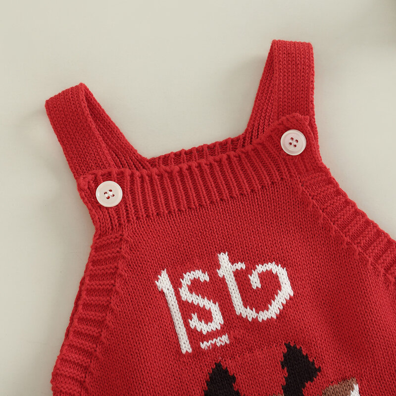 Одежда для младенцев, вязаные комбинезоны для новорожденных, для маленьких девочек и мальчиков, Рождественский костюм, зимний комбинезон для малышей, детские комбинезоны