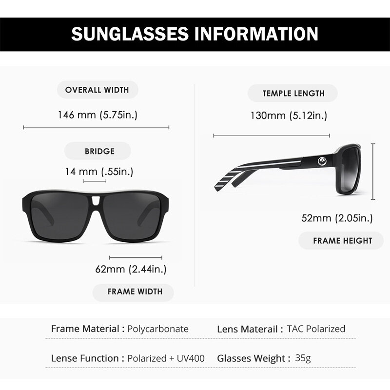 Dragon gafas de sol polarizadas de gran tamaño para hombre, gafas de sol deportivas a prueba de viento, marco de protección