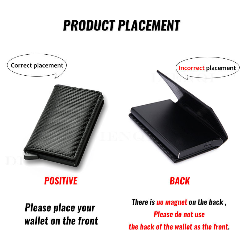 Custom Card Holder Men Wallets Rfid Black Carbon Fiber Leather Minimalist Wallet Gifts For Men Personalized Carteira Masculina