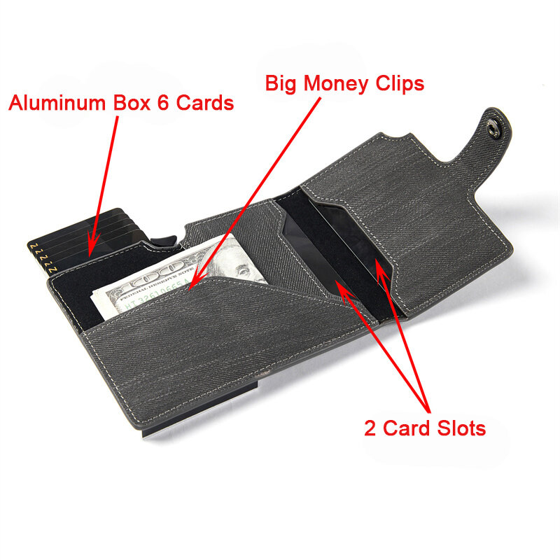 사용자 정의 조각 지갑 신용 카드 홀더 여성 남성 가죽 지갑 도난 방지 RFID 스마트 지갑 카드 홀더 동전 주머니 지갑