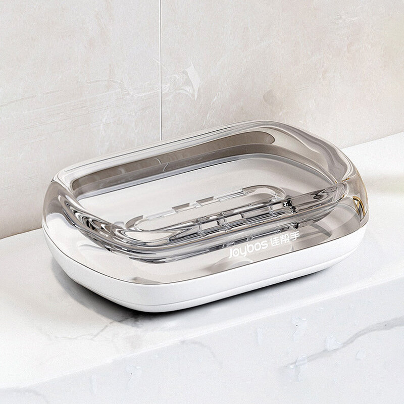Joybos Soap Dishs con scarico acqua 2 strati senza foratura plastica bianca doccia portasapone portaspugna accessori per il bagno