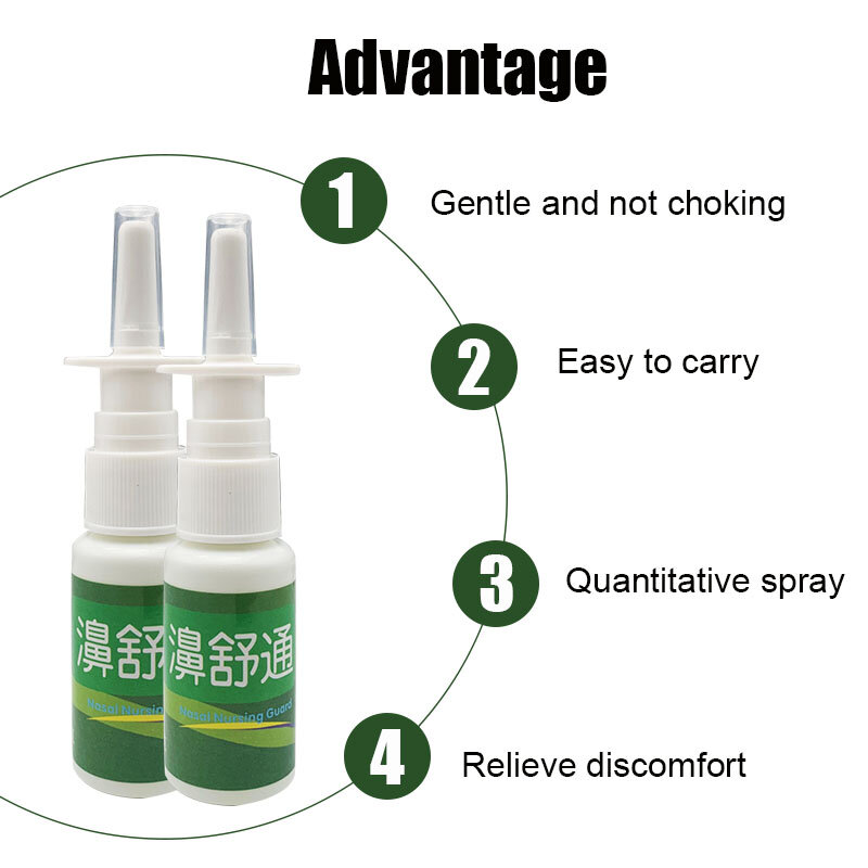 Spray nasale a base di erbe naturale puro per rinite e sinusite gocce nasali rendono il naso più comodo per l'assistenza sanitaria umana