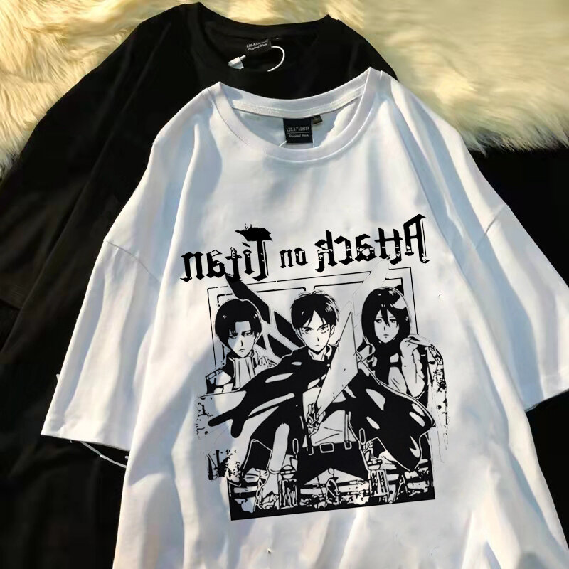Camiseta de Anime de ataque a los Titanes para hombre y mujer, ropa Ackerman Levi, camisetas de gran tamaño, 2022