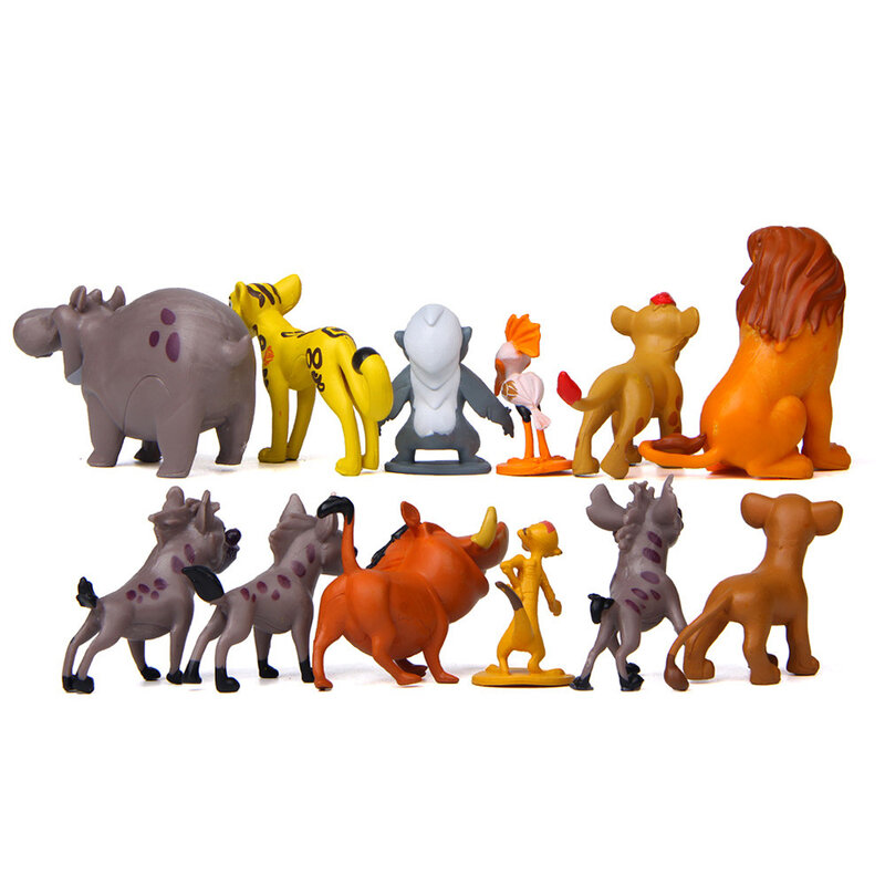 Figuras de acción del Rey León de Disney para niños, 12 unids/set, Simba, Nala, Pumbaa, Timon, Zazu