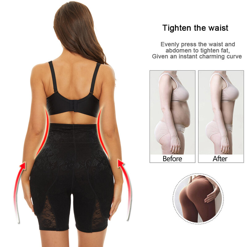 NINGMI-Realzador de glúteos para mujer, bragas moldeadoras de cadera de talla grande, ropa interior de cintura alta, bragas de Control de barriga sin costuras