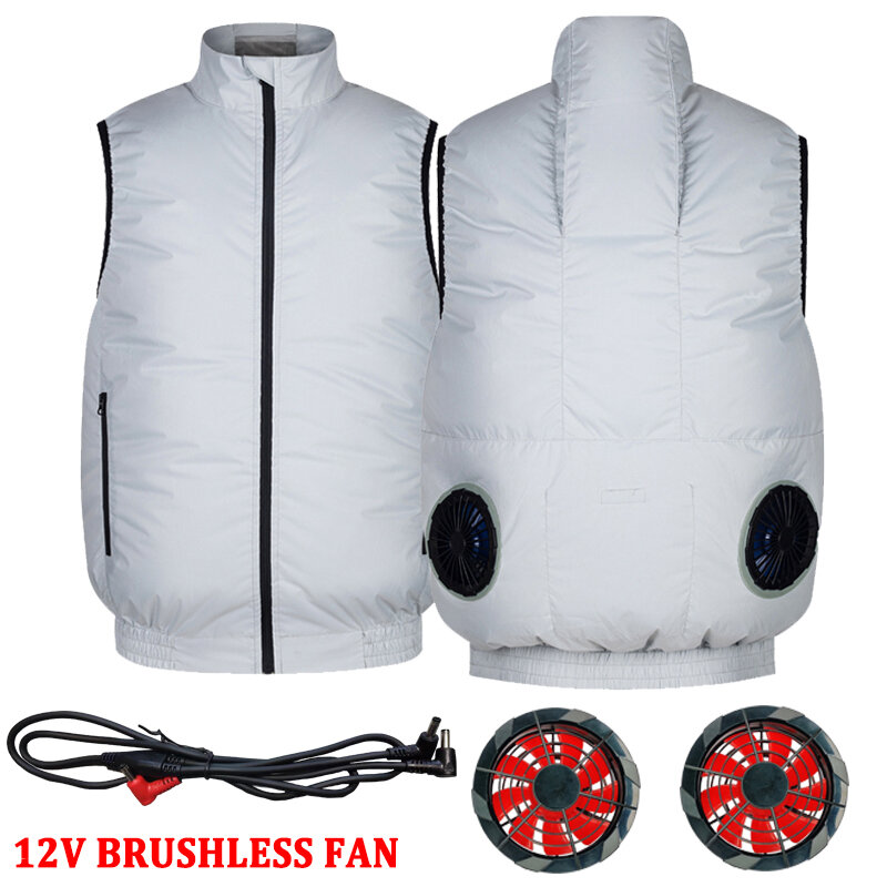 Ropa de aire acondicionado de verano para hombre, chaleco de refrigeración con ventilador, carga, chaleco deportivo para pesca al aire libre