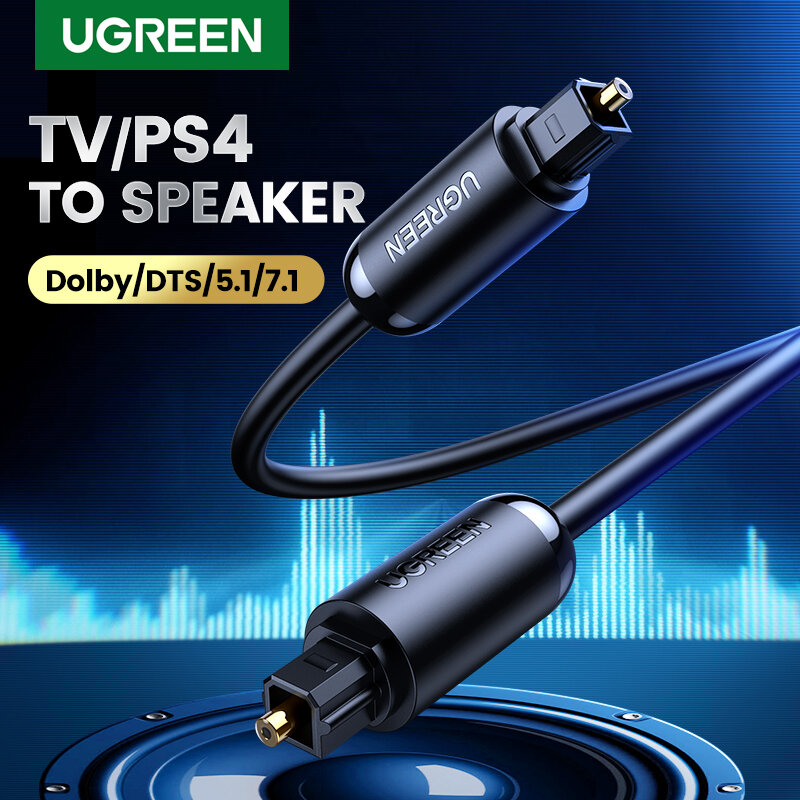 Ugreen — Câble audio optique numérique Toslink, 1 ou 3 m, câble coaxial spdif pour amplificateurs, lecteur bluray, xbox, câble de barre de son fiber