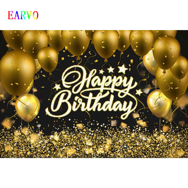 Fondo de fiesta de globos de cumpleaños, decoración de pared de feliz cumpleaños, papel tapiz personalizado, fotografía de fondo para Baby Shower