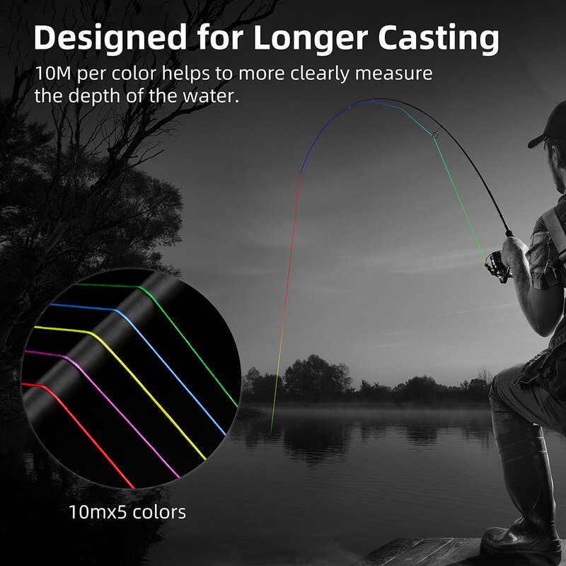 Плетеная рыболовная леска RUNCL 8 нитей, разные цвета, 300 м, 500 м, 1000 м, 8-200 фунтов, нулевая память, удлинение