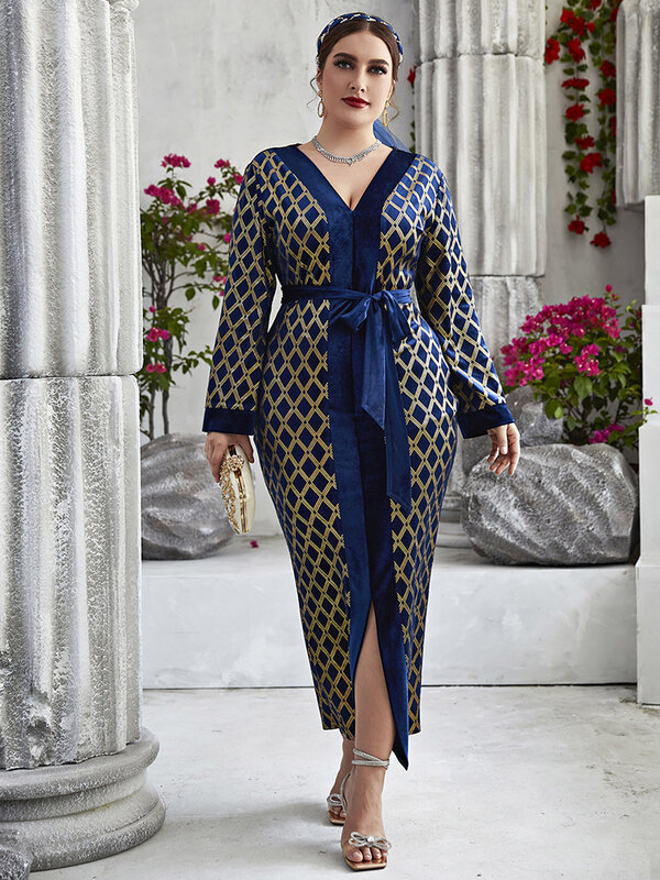 TOLEEN-Vestidos largos de talla grande para mujer, ropa de gran tamaño, elegante, de lujo, para fiesta de noche, Festival musulmán, 2022