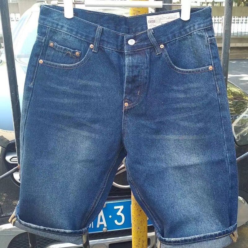 Мужские джинсовые шорты в японском стиле, повседневные шорты с принтом M, модные джинсовые шорты в стиле ретро, стиль хип-хоп, новинка 2022