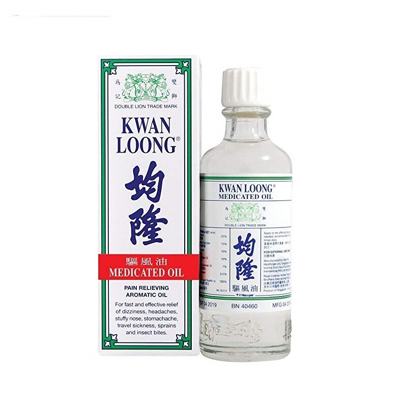 5 garrafas kwan loong dor aliviando óleo aromático 57ml