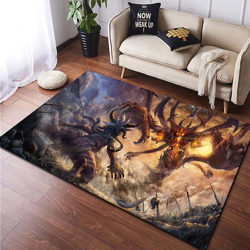 Hot Game Diablo Art Printed Carpet for Living Room Large Area Rug Soft Home Decoration Mats Dropshipping Tapis De Chambre Tapis