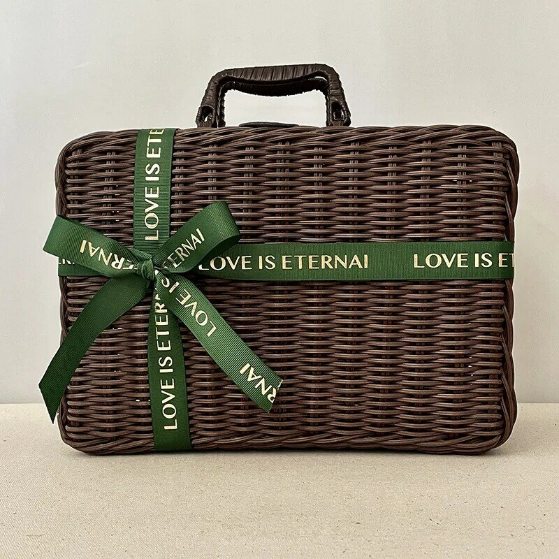 2023 New 14-inch Vintage Woven Storage Suitcase