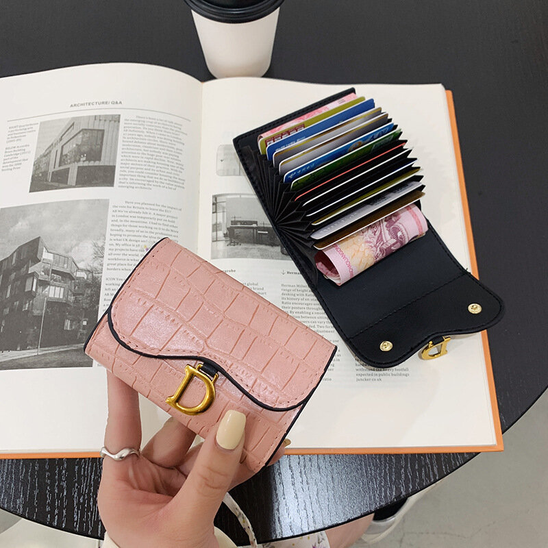 Europejski i amerykański portfel dla kobiet prosty moda składany wizytownik dziewczyny Mini portfel pani kobieta moneta kiesa kopertówka