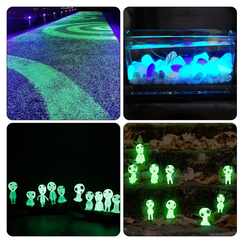 Micro Luminous Paisagem Figura Ornamento, Elfos Espírito, Princesa Mononoke, Miniatura Brilhante, Jardinagem Decoração em vaso, 5 10Pcs