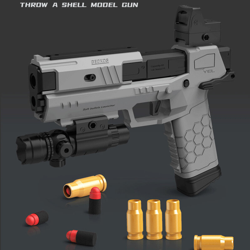 2022 gecko lançador escudo jogando macio bala dardos arma de brinquedo ao ar livre jogo atirador airsoft rifle pistola para meninos presente chrismas
