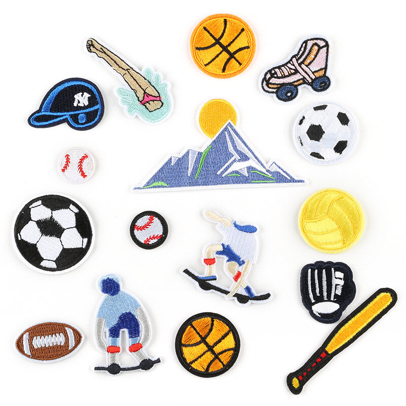 Logotipos deportivos, apliques de equipo de fútbol y baloncesto, Parche de planchado, Parche de costura, ropa, sombrero, insignia de decoración al por mayor