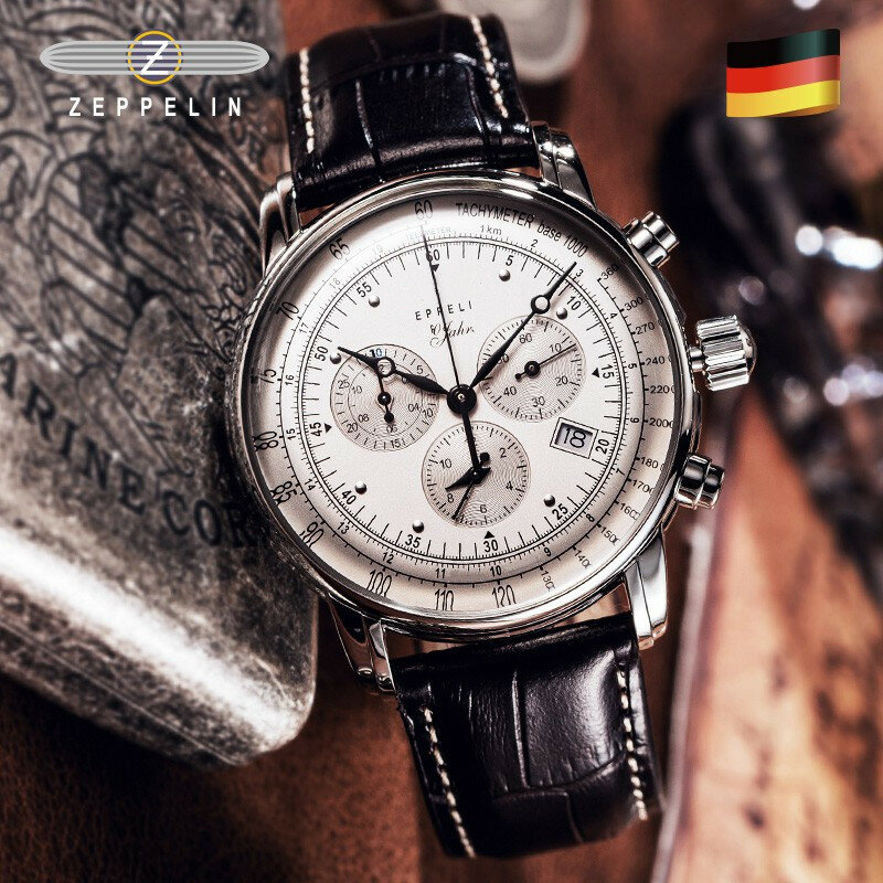 Zeppelin Luchtschip Commemorative Versie Retro Business Leisure Quartz Lederen Horloges Ronde Dial Armband Heren Horloge Unisex