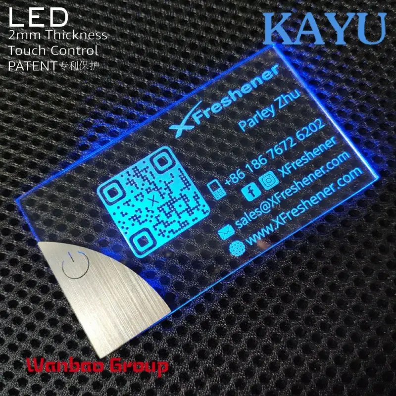 럭셔리 LED 아크릴 명함, 맞춤형 명함 디자인, 레이저 각인, 명함 인쇄, 1 2022 신제품